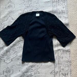 CHANEL Elegant Black Knit Top
